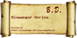 Biswanger Dorina névjegykártya